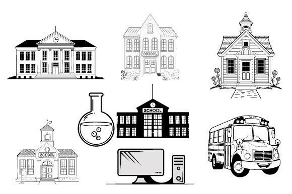 Education School Vector Icon Bundle Svg for Graphics