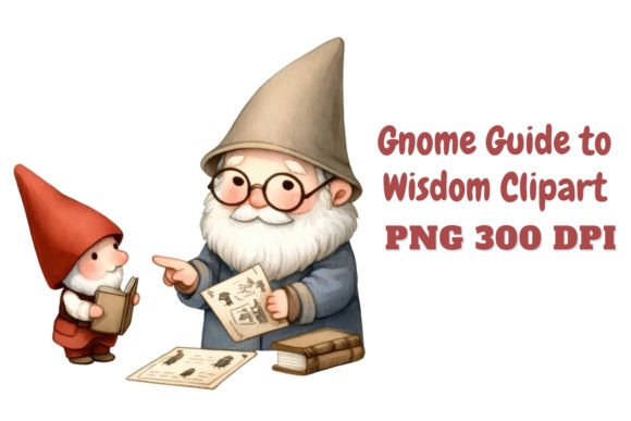 Gnome Guide to Wisdom Clipart for Crafts and Graphics