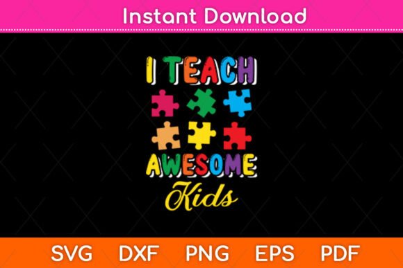 I Teach Awesome Kids Autism Special Graphics for Crafts