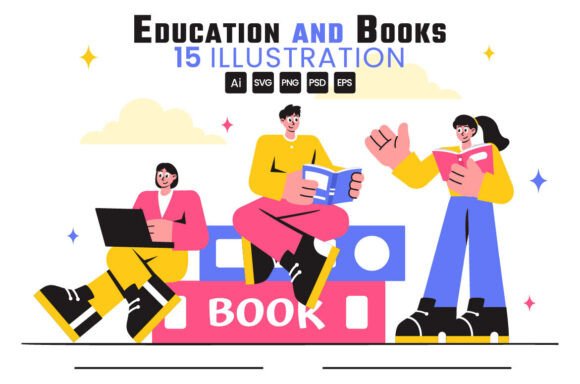 Reviewing 15 Education and Books Illustration for Real Embroidery