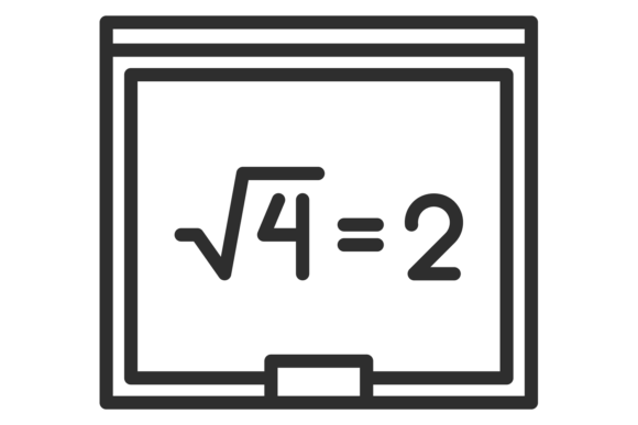 School Board with Math Equation Line Ico for Graphics