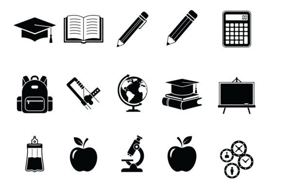 School Education Icons Bundle: Essential Graphics for Creators